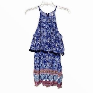 Xhilaration Halter Tassel Accent Romper